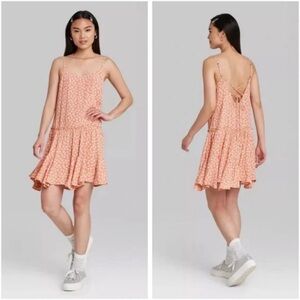 Wild‎ Fable peach floral mini dress size XS